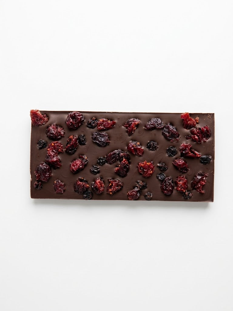 Tablette aux  Cranberries chocolat Noir ou Lait 80gr