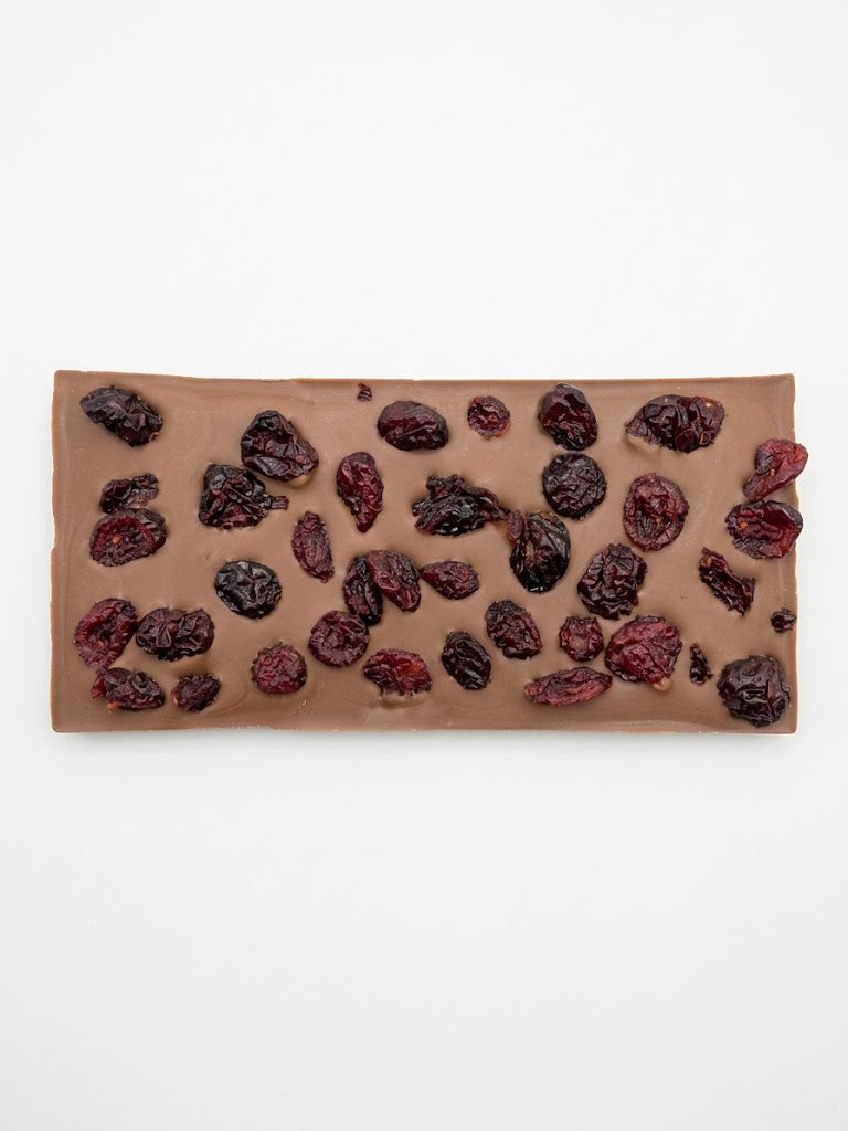 Tablette aux  Cranberries chocolat Noir ou Lait 80gr