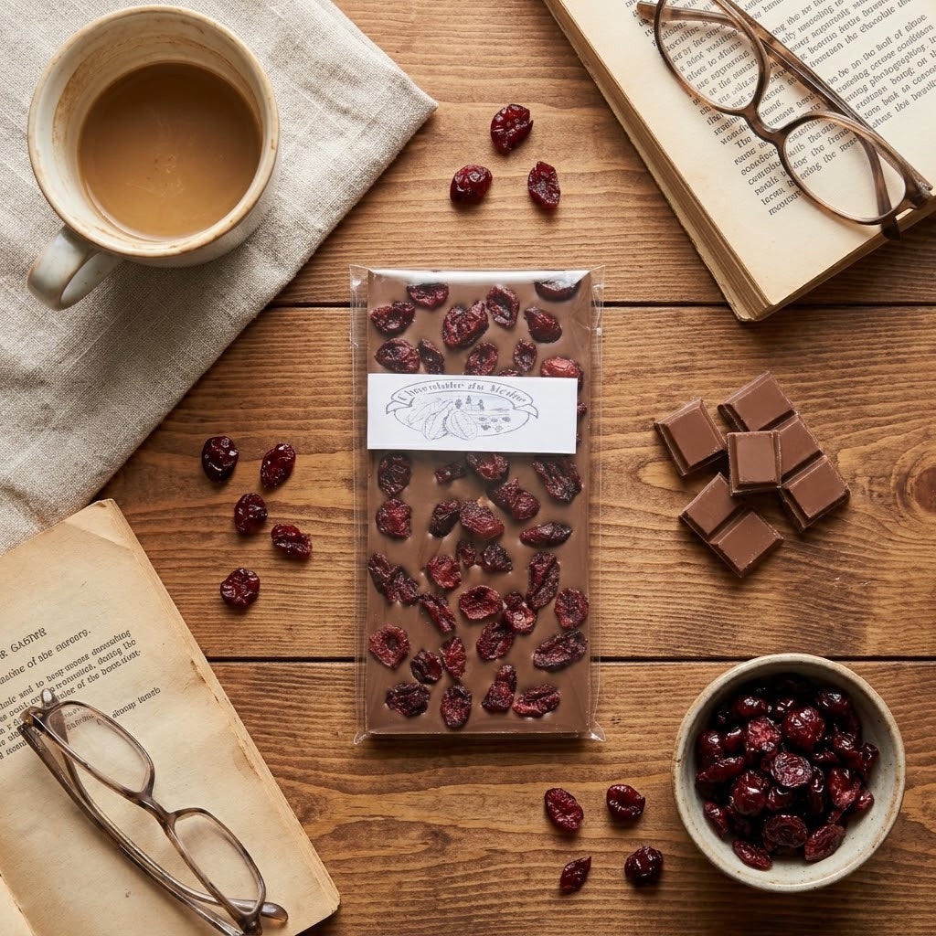 Tablette aux  Cranberries chocolat Noir ou Lait 80gr