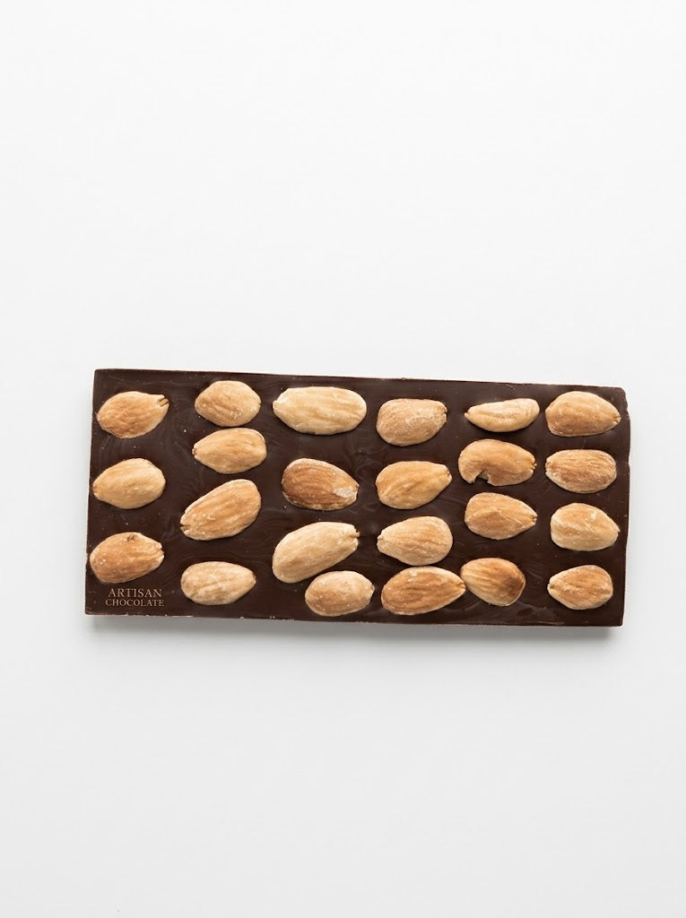 Tablette au  Amandes : chocolat Noir ou Lait 80g -