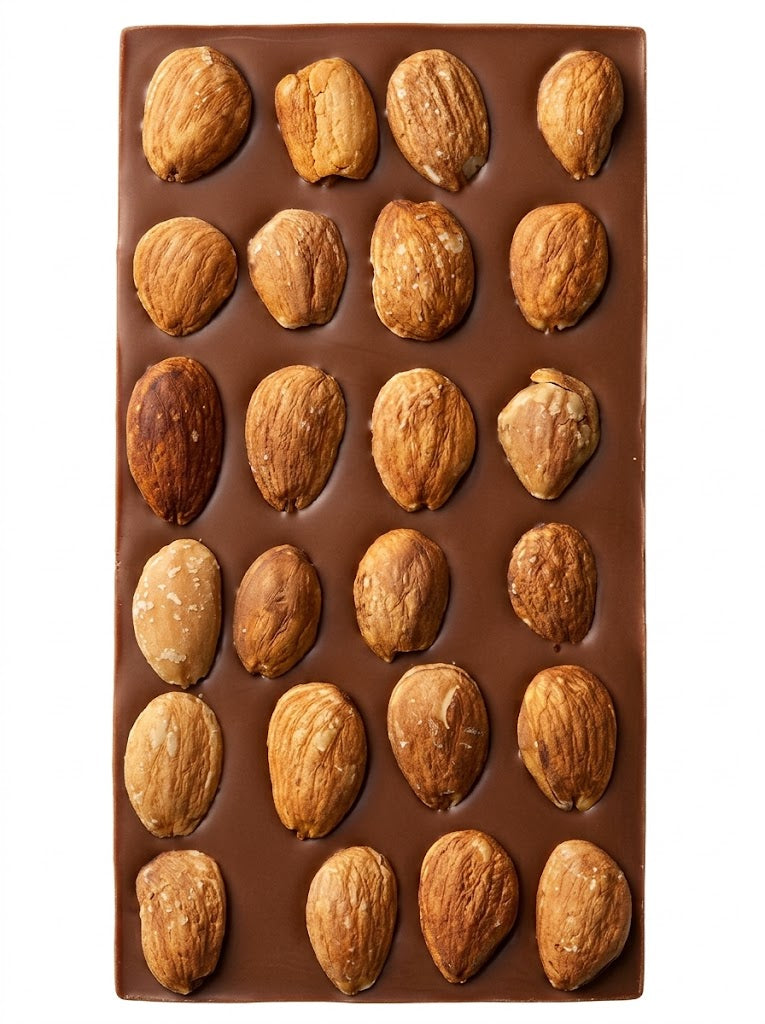 Tablette au  Amandes : chocolat Noir ou Lait 80g -